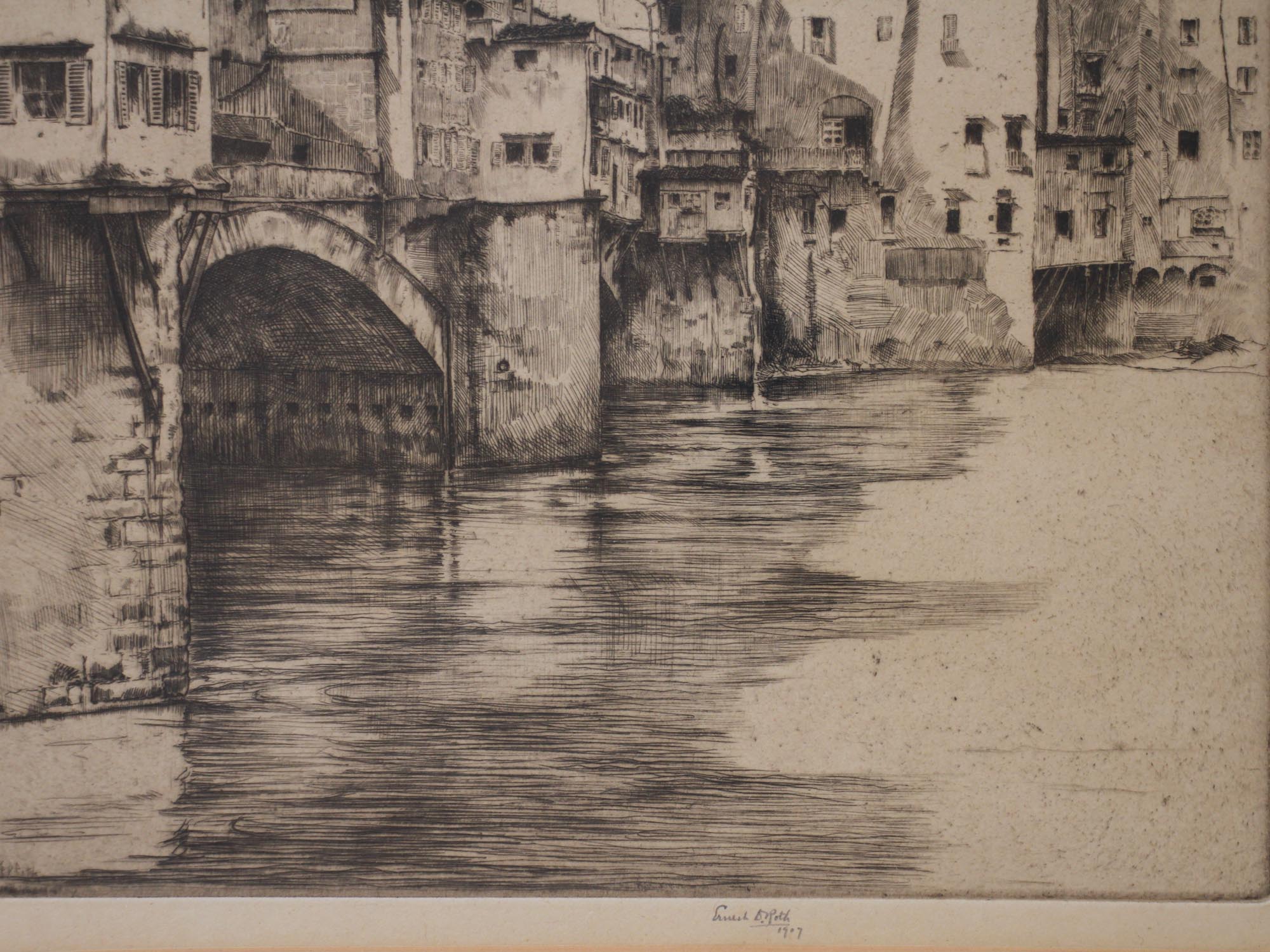 AN EARLY 20TH CENT ETCHING BY ERNST DAVID ROTH PIC-2